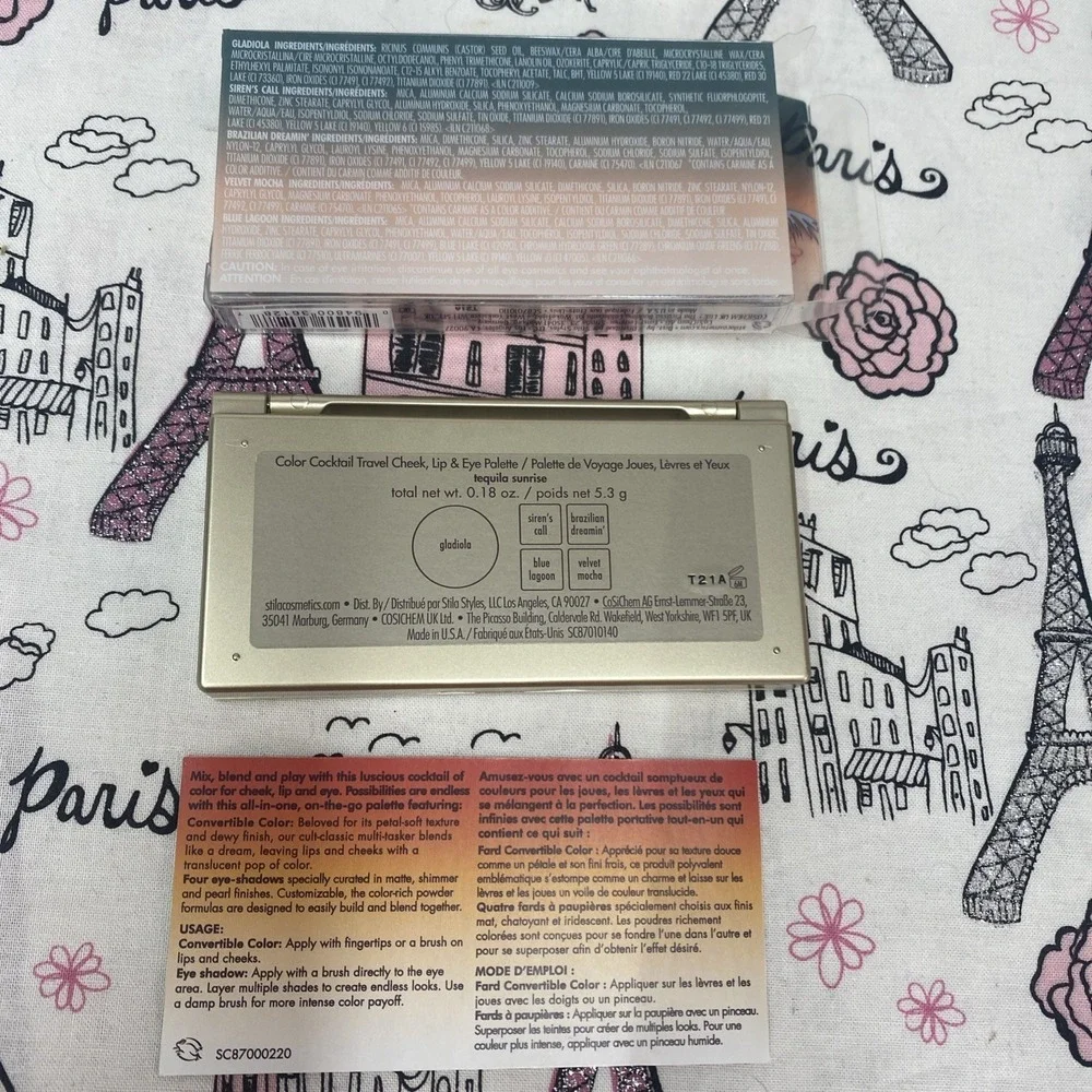 Stila Color Cocktail Cheek, Lip & Eye Palette TEQUILA SUNRISE .18oz ttl. NIB!